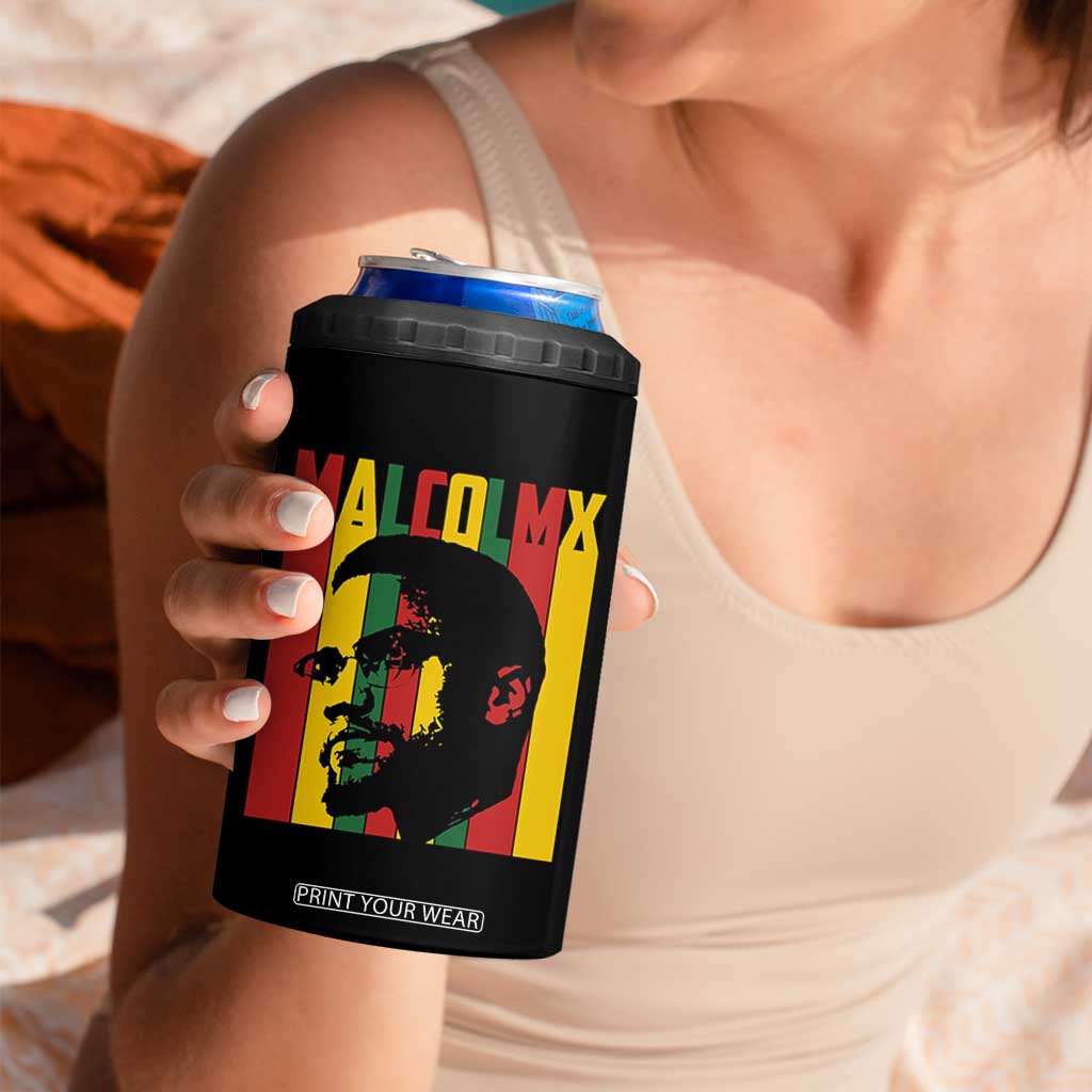 Malcolm X 4 in 1 Can Cooler Tumbler Pan African Flag Black History TS14 Print Your Wear