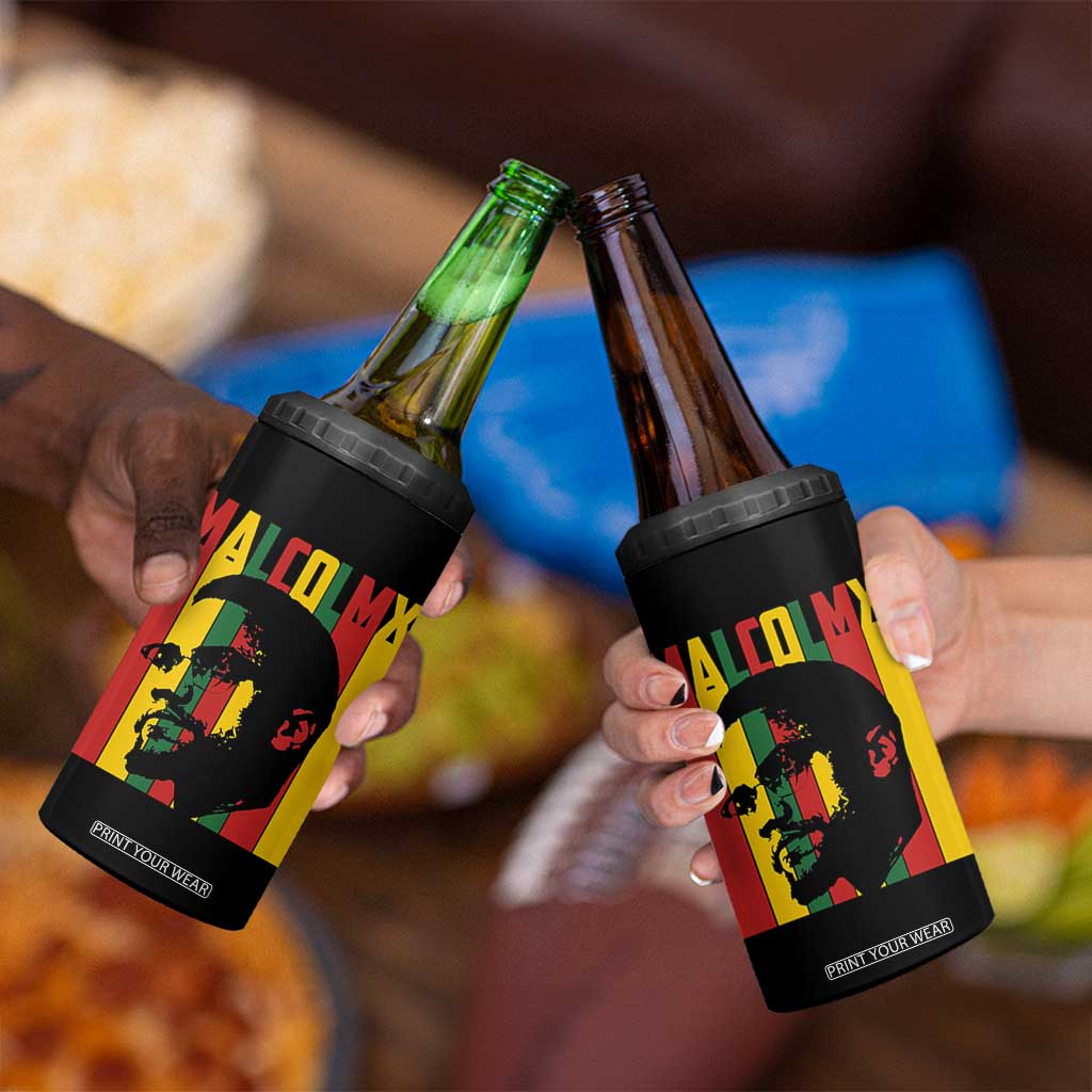 Malcolm X 4 in 1 Can Cooler Tumbler Pan African Flag Black History TS14 Print Your Wear