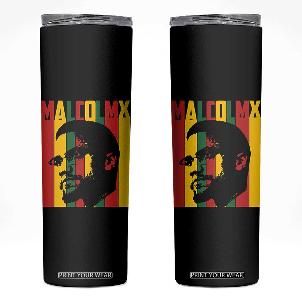 Malcolm X Skinny Tumbler Pan African Flag Black History TS14 Black Print Your Wear