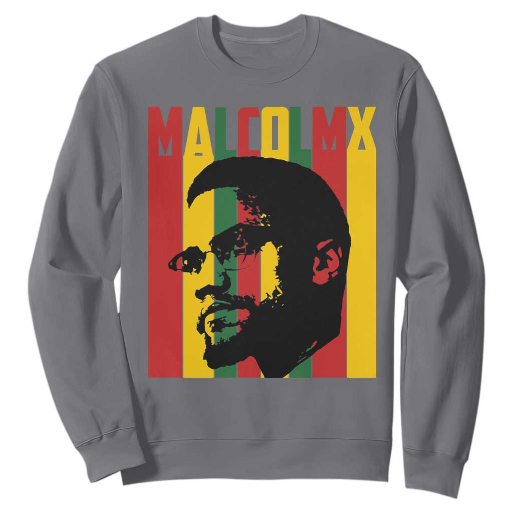 Malcolm X Sweatshirt Pan African Flag Black History TS14 Charcoal Print Your Wear