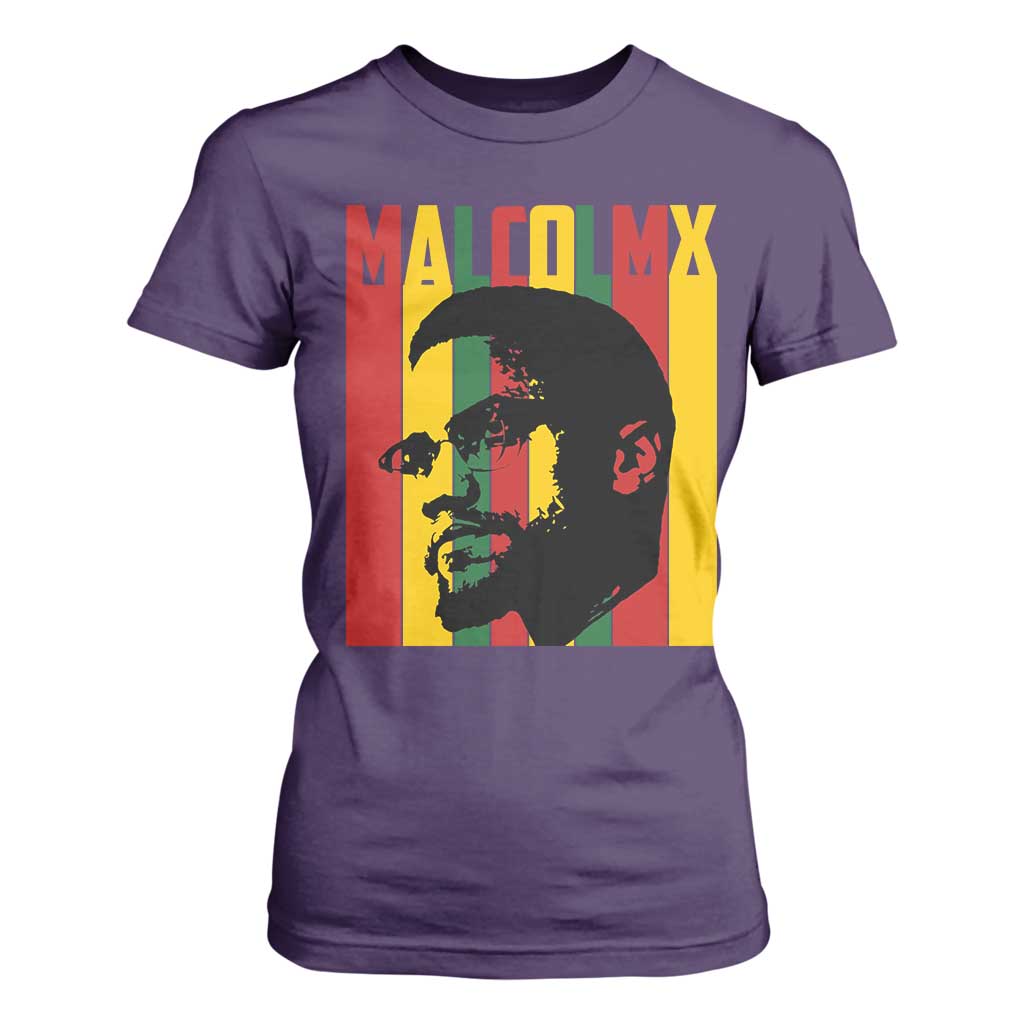 Malcolm X T Shirt For Women Pan African Flag Black History TS14 Purple Print Your Wear