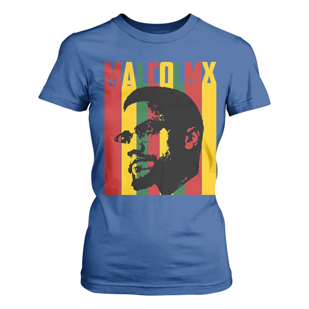 Malcolm X T Shirt For Women Pan African Flag Black History TS14 Royal Blue Print Your Wear