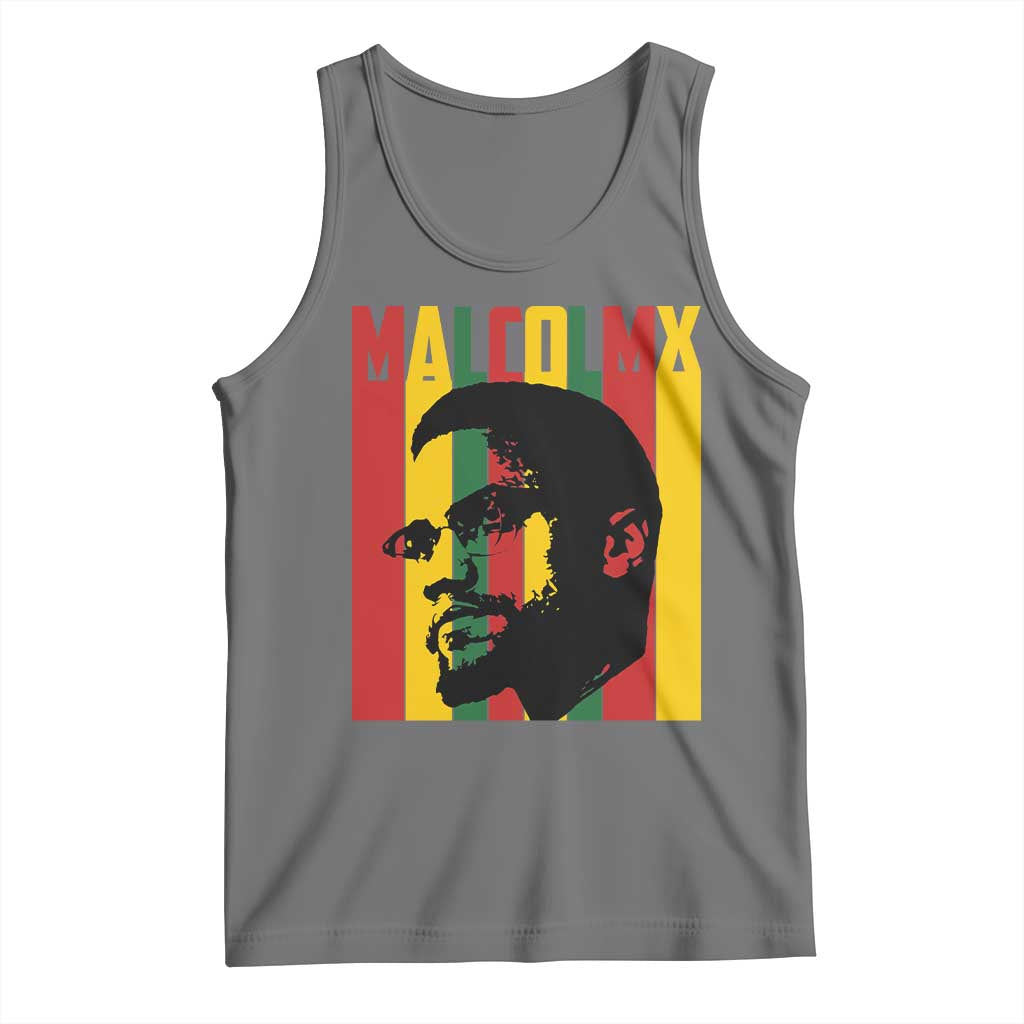 Malcolm X Tank Top Pan African Flag Black History TS14 Black Heather Print Your Wear