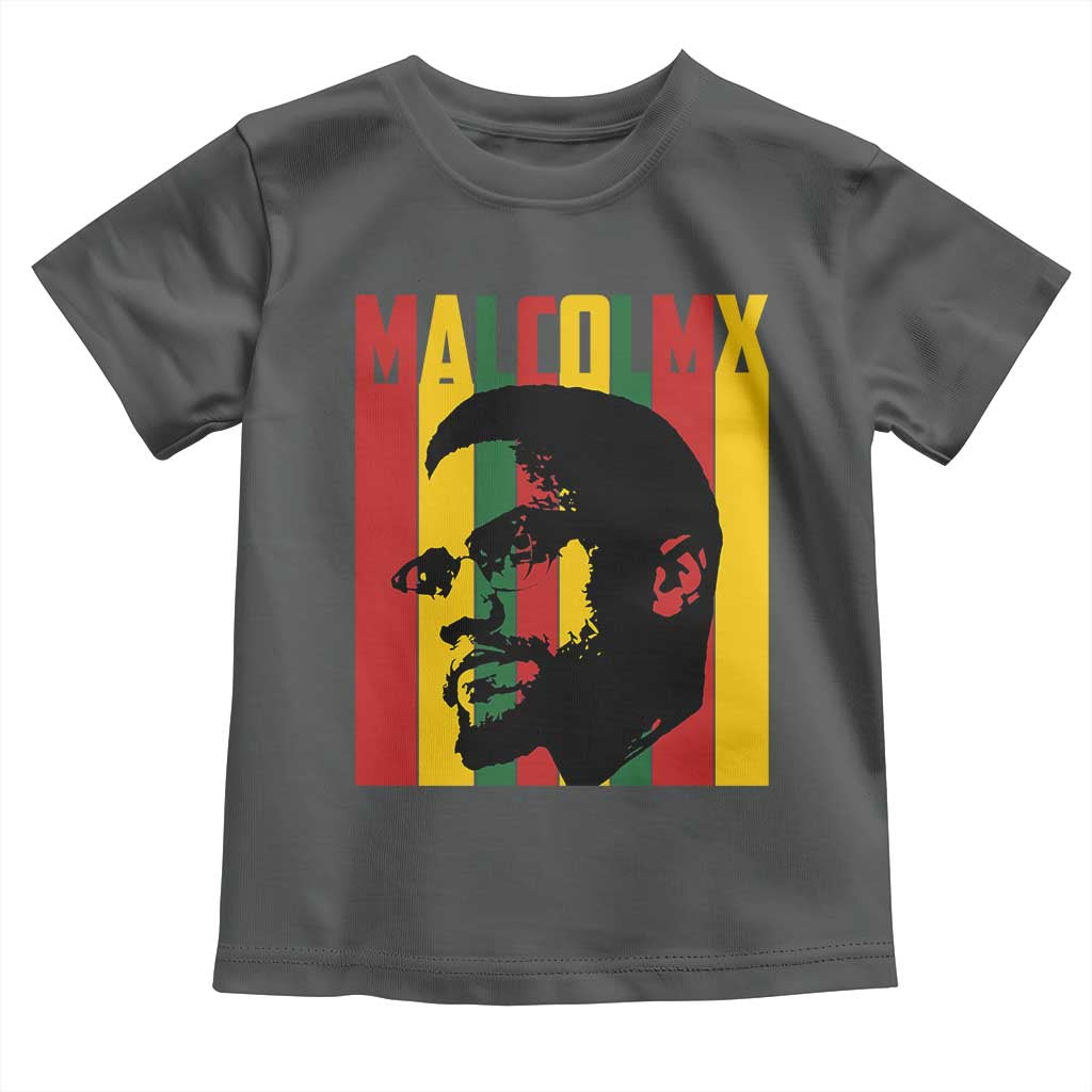Malcolm X Toddler T Shirt Pan African Flag Black History TS14 Dark Heather Print Your Wear