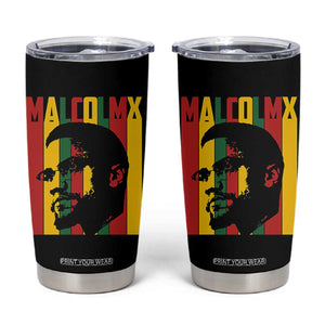 Malcolm X Tumbler Cup Pan African Flag Black History TS14 Black Print Your Wear