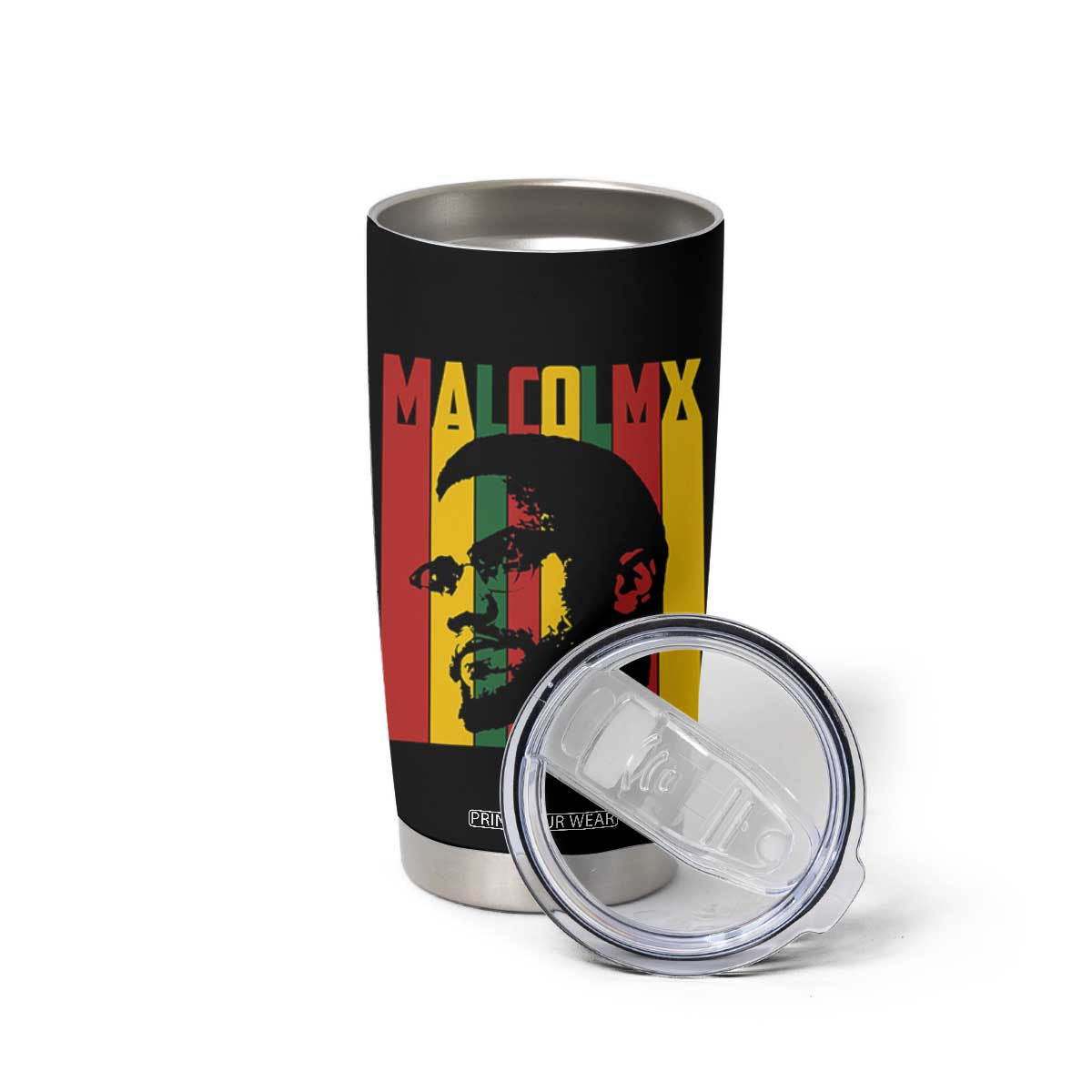 Malcolm X Tumbler Cup Pan African Flag Black History TS14 Print Your Wear