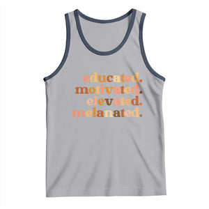 Black Pride Melanin Tank Top Educated Motivated Elevated Melanated TS14 Athletic Heather Navy Print Your Wear