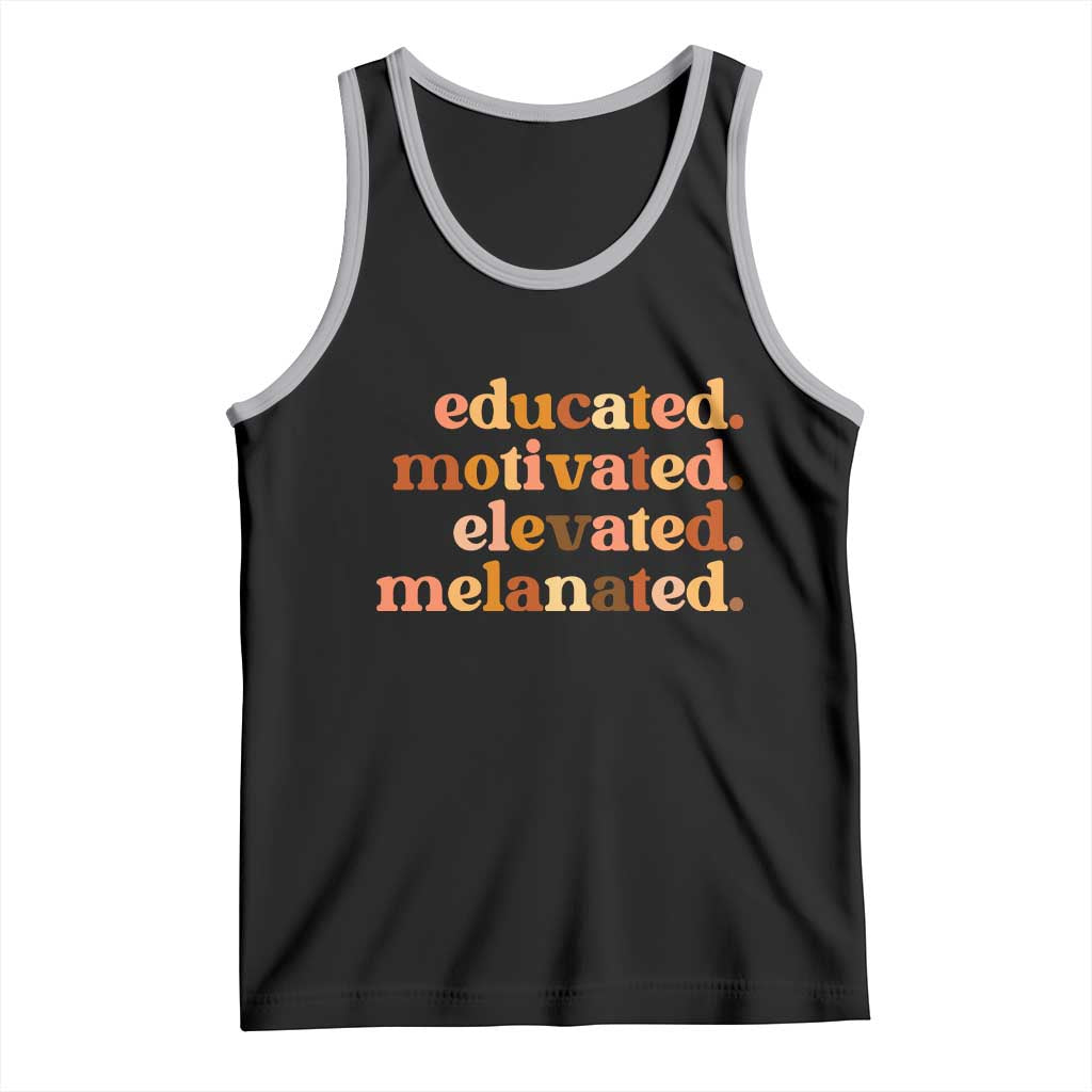 Black Pride Melanin Tank Top Educated Motivated Elevated Melanated TS14 Black Athletic Heather Print Your Wear