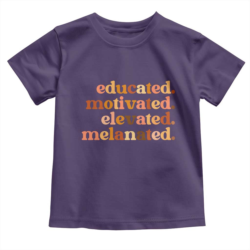 Black Pride Melanin Toddler T Shirt Educated Motivated Elevated Melanated TS14 Purple Print Your Wear