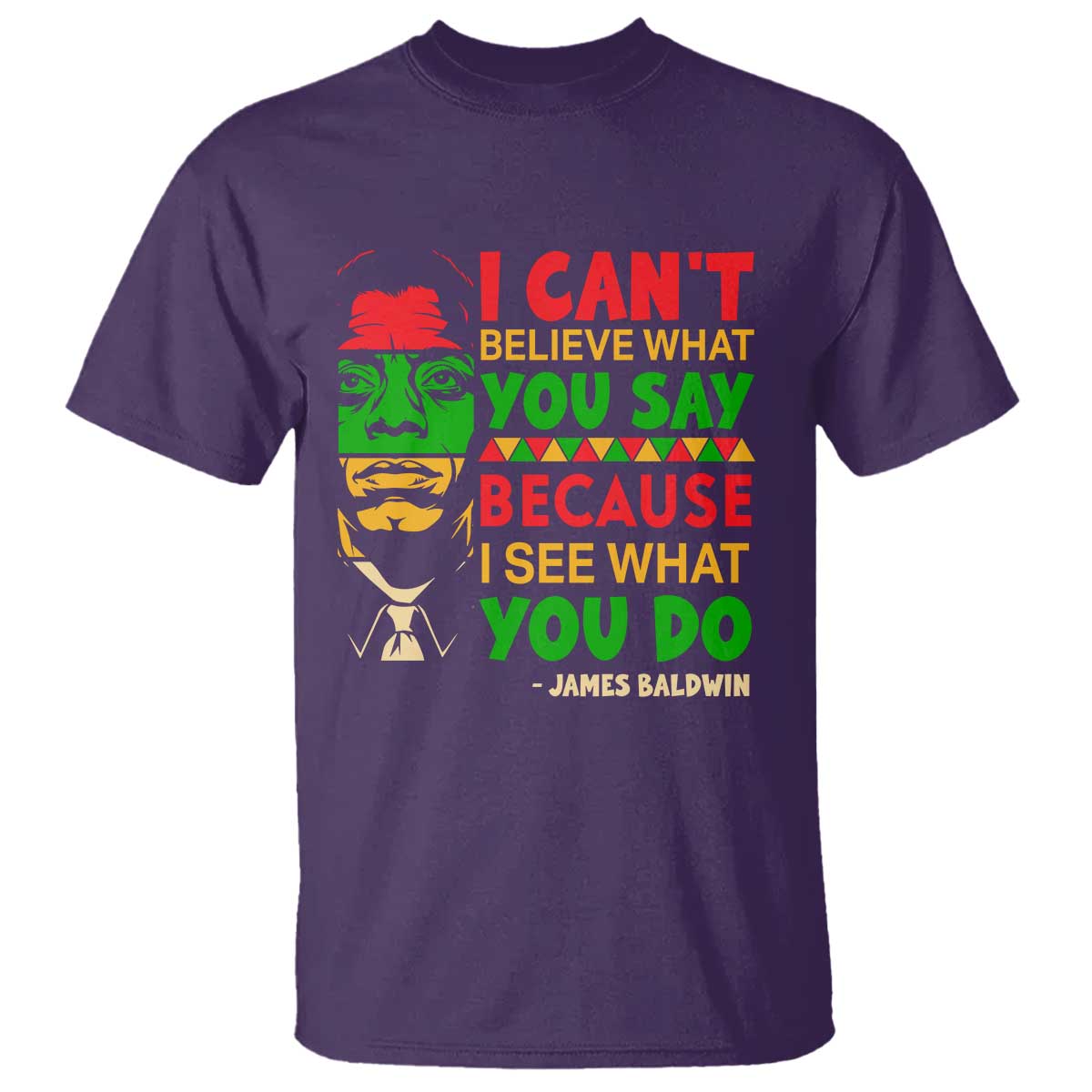 James Baldwin T Shirt I Can't Believe What You Say Because I See What You Do TS14 Purple Print Your Wear