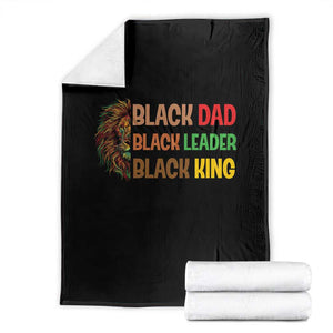 Black Affrican Melanin Throw Blanket Lion Father Day Dad Leader Black King TS14 Black Print Your Wear