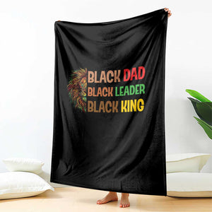 Black Affrican Melanin Throw Blanket Lion Father Day Dad Leader Black King TS14 Print Your Wear