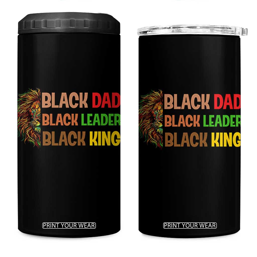 Black Affrican Melanin 4 in 1 Can Cooler Tumbler Lion Father Day Dad Leader Black King TS14 One Size: 16 oz Black Print Your Wear