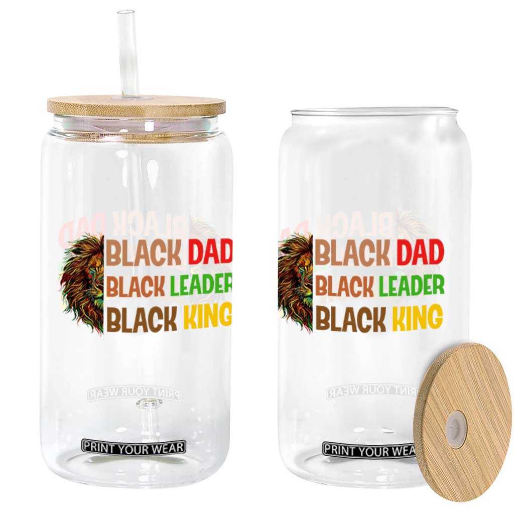 Black Affrican Melanin Glass Can Lion Father Day Dad Leader Black King TS14 Print Your Wear