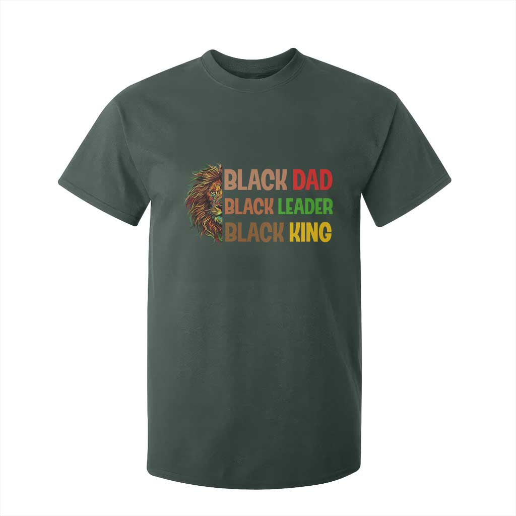 Black Affrican Melanin T Shirt For Kid Lion Father Day Dad Leader Black King TS14 Dark Forest Green Print Your Wear