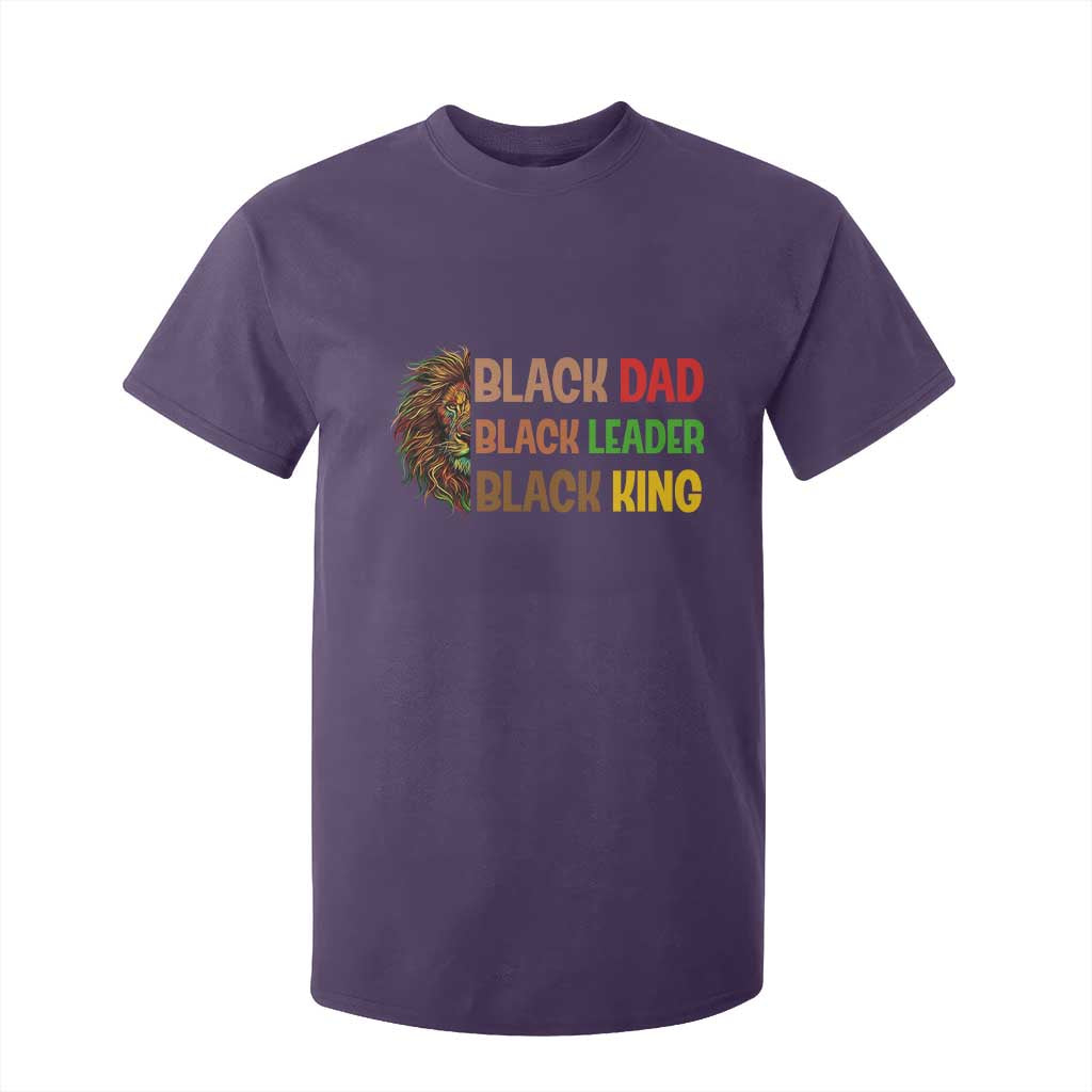 Black Affrican Melanin T Shirt For Kid Lion Father Day Dad Leader Black King TS14 Purple Print Your Wear