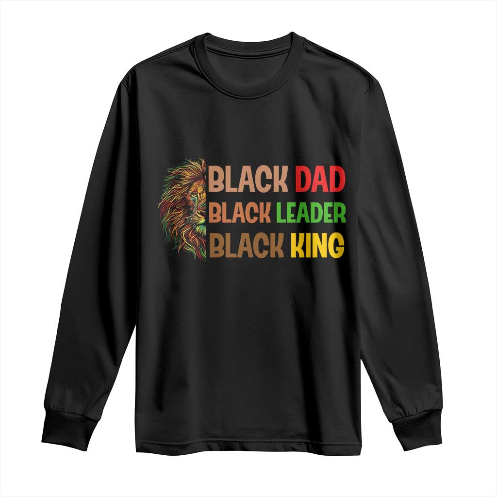 Black Affrican Melanin Long Sleeve Shirt Lion Father Day Dad Leader Black King TS14 Black Print Your Wear