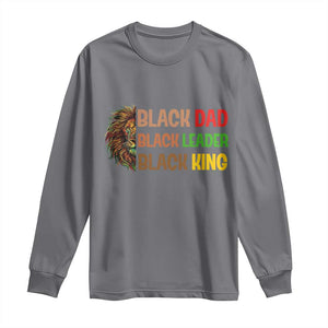Black Affrican Melanin Long Sleeve Shirt Lion Father Day Dad Leader Black King TS14 Charcoal Print Your Wear
