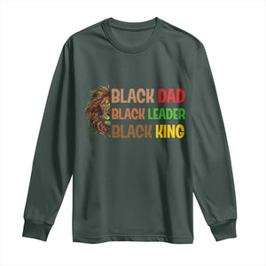 Black Affrican Melanin Long Sleeve Shirt Lion Father Day Dad Leader Black King TS14 Dark Forest Green Print Your Wear