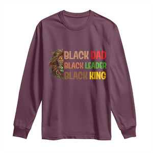Black Affrican Melanin Long Sleeve Shirt Lion Father Day Dad Leader Black King TS14 Maroon Print Your Wear