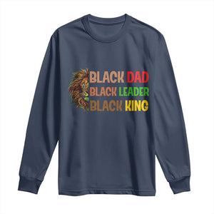Black Affrican Melanin Long Sleeve Shirt Lion Father Day Dad Leader Black King TS14 Navy Print Your Wear