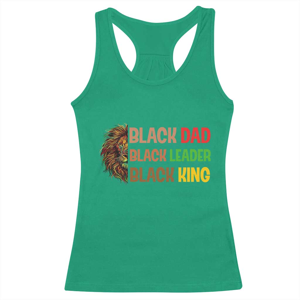 Black Affrican Melanin Racerback Tank Top Lion Father Day Dad Leader Black King TS14 Irish Green Print Your Wear