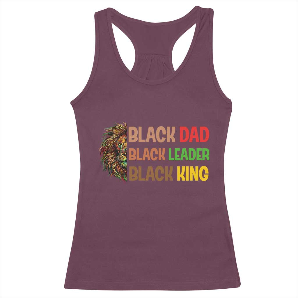 Black Affrican Melanin Racerback Tank Top Lion Father Day Dad Leader Black King TS14 Maroon Print Your Wear