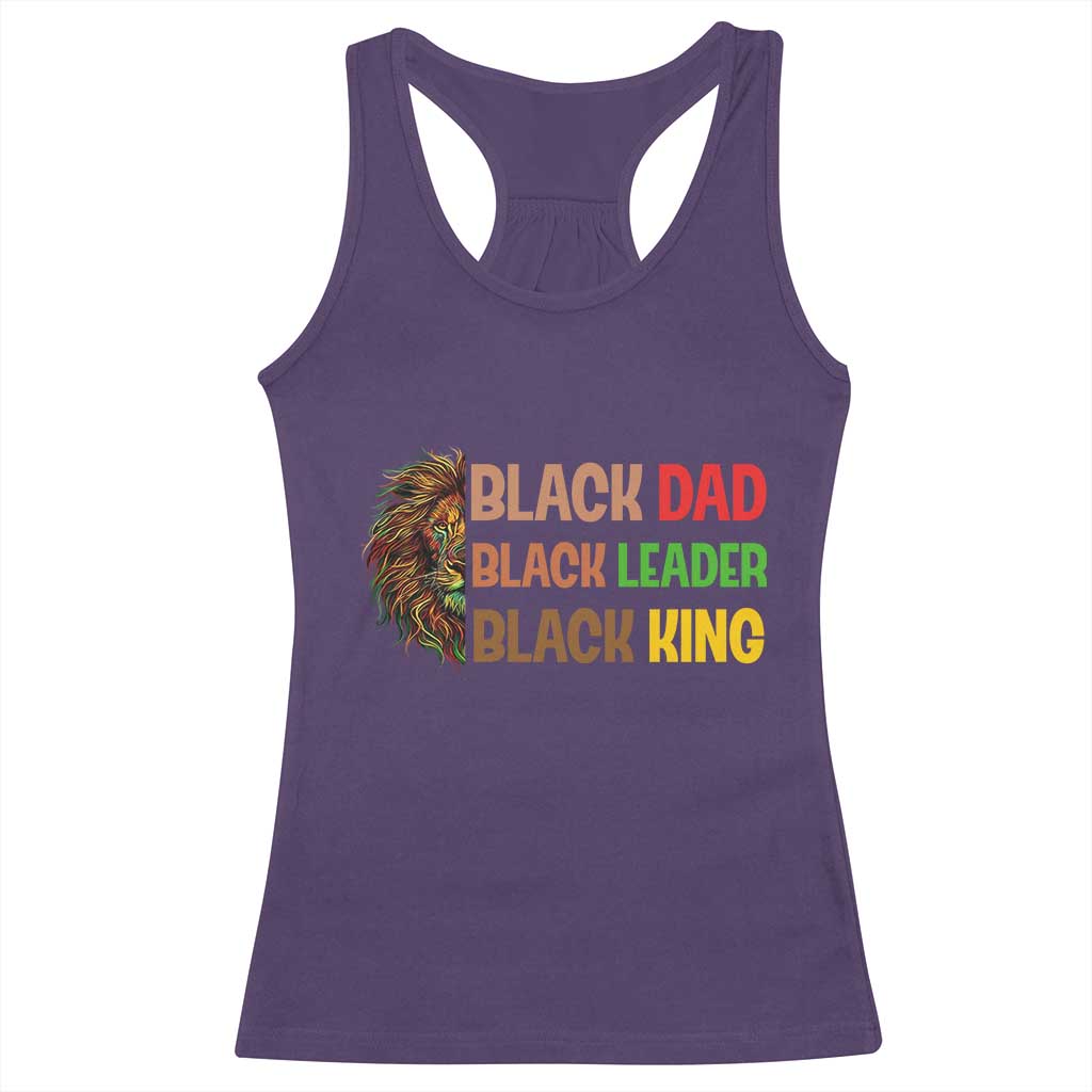 Black Affrican Melanin Racerback Tank Top Lion Father Day Dad Leader Black King TS14 Purple Print Your Wear