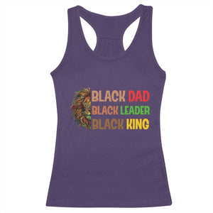 Black Affrican Melanin Racerback Tank Top Lion Father Day Dad Leader Black King TS14 Purple Print Your Wear