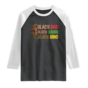 Black Affrican Melanin Raglan Shirt Lion Father Day Dad Leader Black King TS14 Black White Print Your Wear