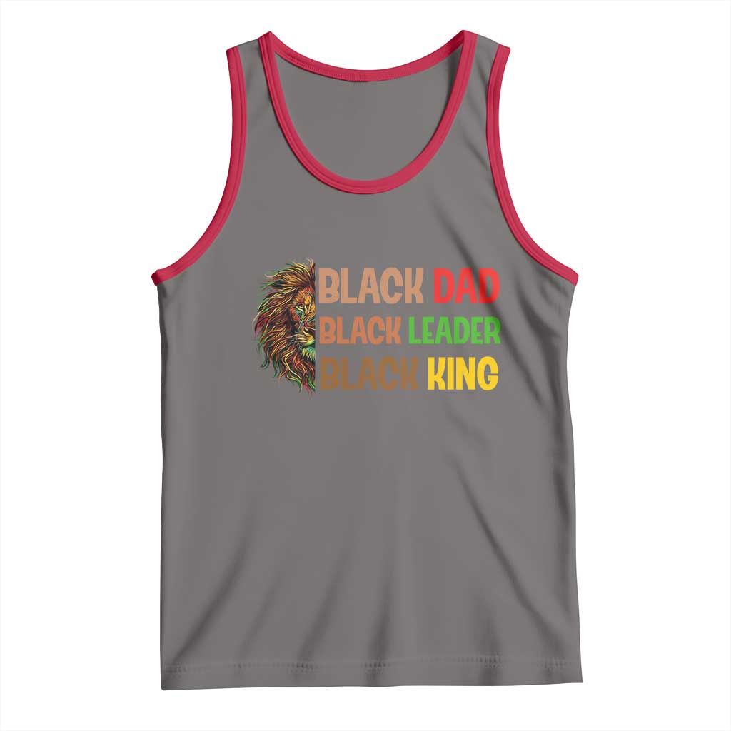Black Affrican Melanin Tank Top Lion Father Day Dad Leader Black King TS14 Deep Heather Red Print Your Wear