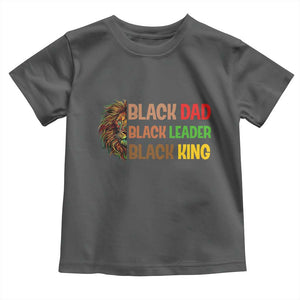 Black Affrican Melanin Toddler T Shirt Lion Father Day Dad Leader Black King TS14 Dark Heather Print Your Wear