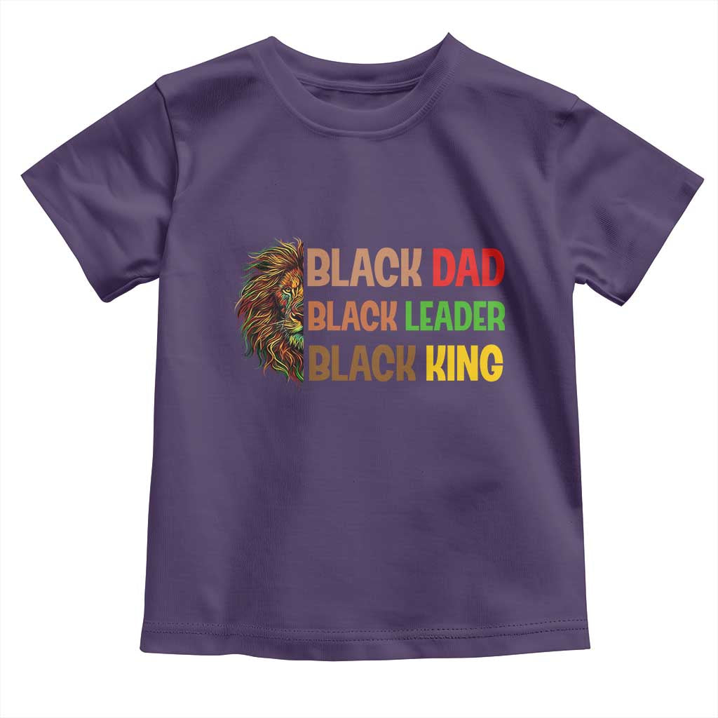 Black Affrican Melanin Toddler T Shirt Lion Father Day Dad Leader Black King TS14 Purple Print Your Wear