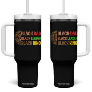 Black Affrican Melanin Tumbler With Handle Lion Father Day Dad Leader Black King TS14 One Size: 40 oz Black Print Your Wear