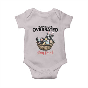 Funny Easter Raccoon Bunny Baby Onesie Bunnies Are Overrated Stay Feral TS14 Ice Gray Print Your Wear