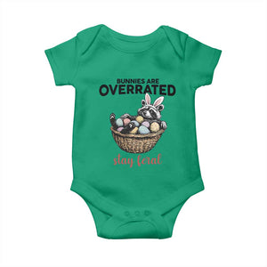 Funny Easter Raccoon Bunny Baby Onesie Bunnies Are Overrated Stay Feral TS14 Irish Green Print Your Wear
