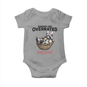 Funny Easter Raccoon Bunny Baby Onesie Bunnies Are Overrated Stay Feral TS14 Sport Gray Print Your Wear