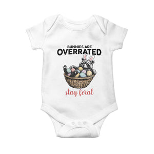 Funny Easter Raccoon Bunny Baby Onesie Bunnies Are Overrated Stay Feral TS14 White Print Your Wear