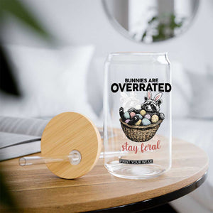Funny Easter Raccoon Bunny Glass Can Bunnies Are Overrated Stay Feral TS14 Print Your Wear