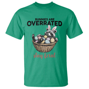 Funny Easter Raccoon Bunny T Shirt Bunnies Are Overrated Stay Feral TS14 Irish Green Print Your Wear