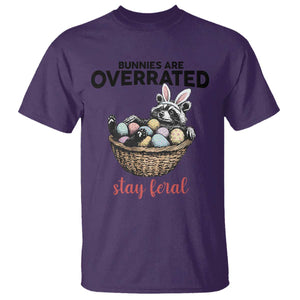 Funny Easter Raccoon Bunny T Shirt Bunnies Are Overrated Stay Feral TS14 Purple Print Your Wear