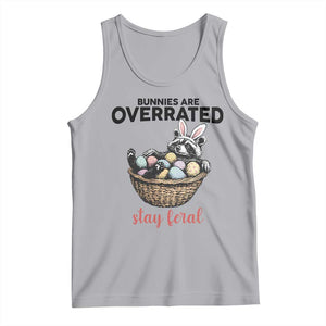 Funny Easter Raccoon Bunny Tank Top Bunnies Are Overrated Stay Feral TS14 Athletic Heather Print Your Wear
