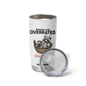 Funny Easter Raccoon Bunny Tumbler Cup Bunnies Are Overrated Stay Feral TS14 Print Your Wear