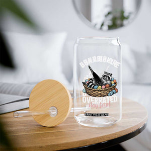 Funny Easter Raccoon Meme Glass Can Bunnies Are Overrated Stay Feral TS14 Print Your Wear