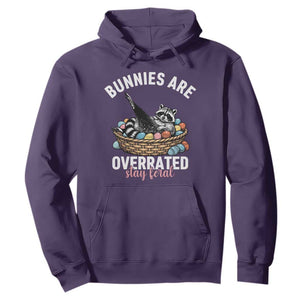 Funny Easter Raccoon Meme Hoodie Bunnies Are Overrated Stay Feral TS14 Purple Print Your Wear