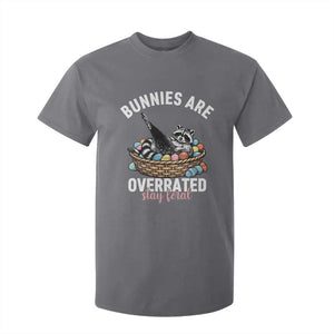 Funny Easter Raccoon Meme T Shirt For Kid Bunnies Are Overrated Stay Feral TS14 Charcoal Print Your Wear