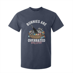 Funny Easter Raccoon Meme T Shirt For Kid Bunnies Are Overrated Stay Feral TS14 Navy Print Your Wear