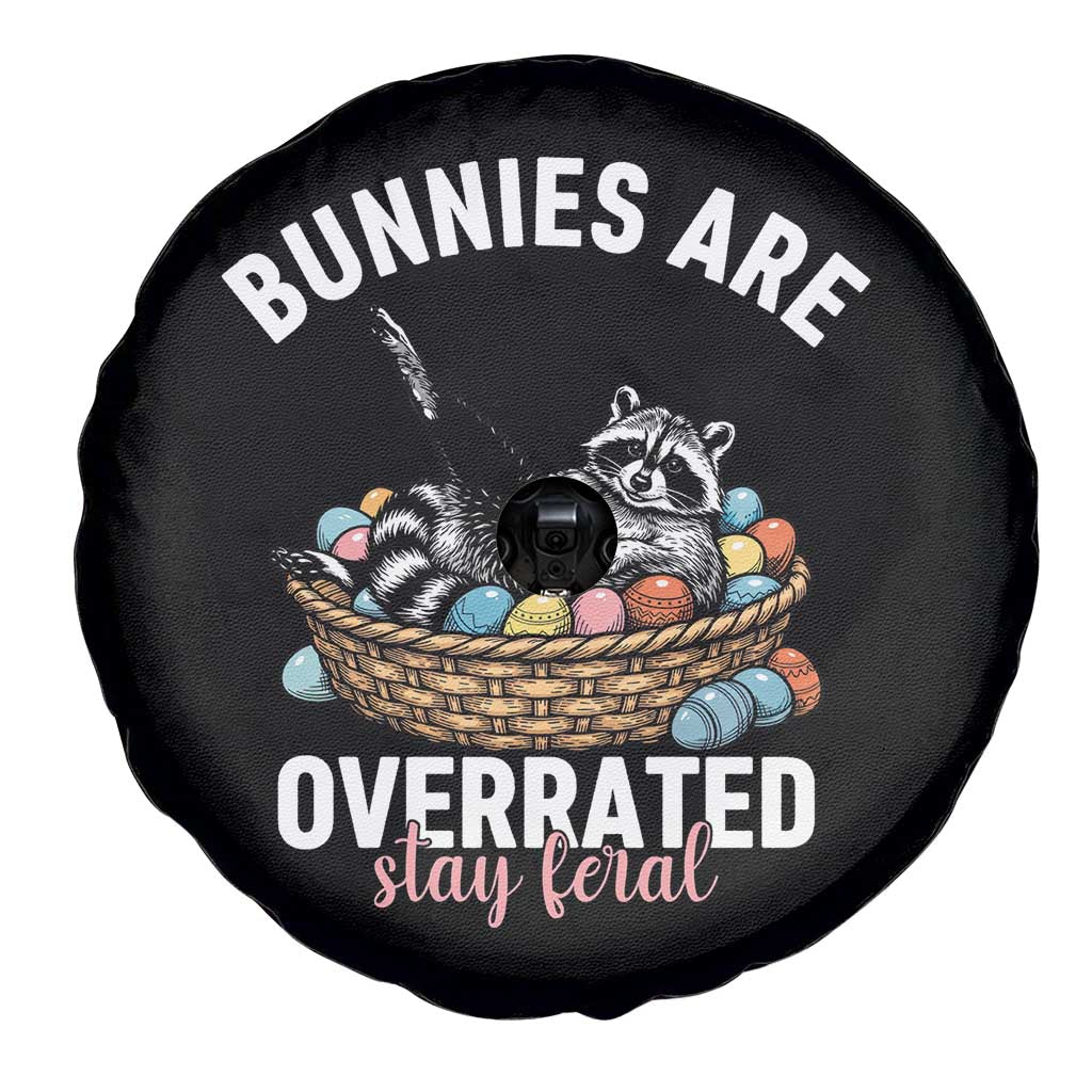 Funny Easter Raccoon Meme Spare Tire Cover Bunnies Are Overrated Stay Feral TS14 Print Your Wear