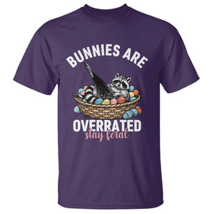 Funny Easter Raccoon Meme T Shirt Bunnies Are Overrated Stay Feral TS14 Purple Print Your Wear