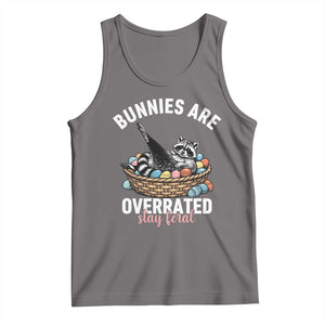 Funny Easter Raccoon Meme Tank Top Bunnies Are Overrated Stay Feral TS14 Deep Heather Print Your Wear